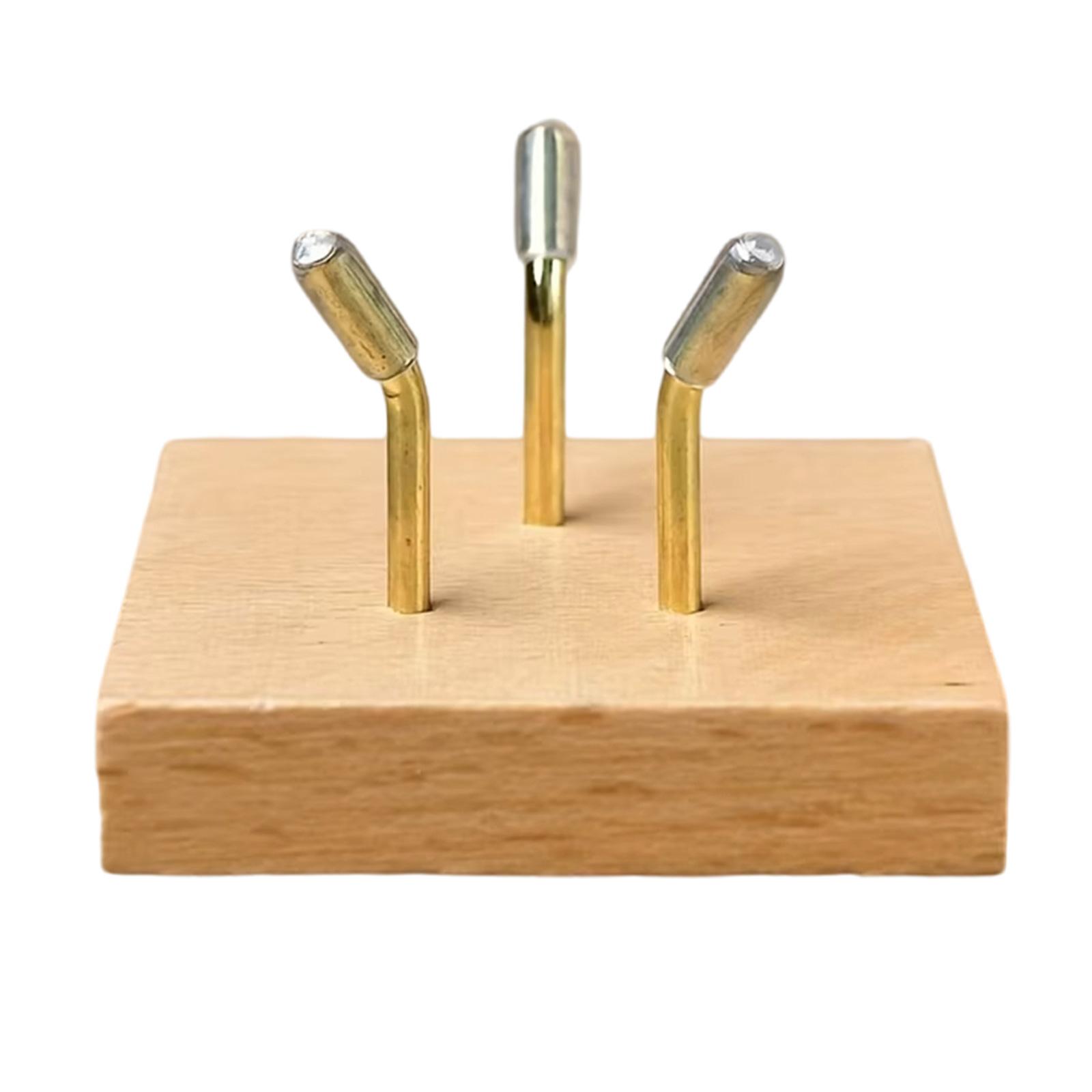 

Стойка для показа драгоценных камней из дерева с золотыми металлическими ручками, стильная для образцов минералов, ископаемых, предметов домашнего декора S