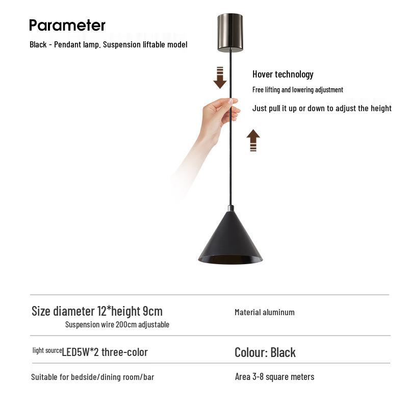 Minimalist Modern Pendant Light for Bedroom Eye Protection