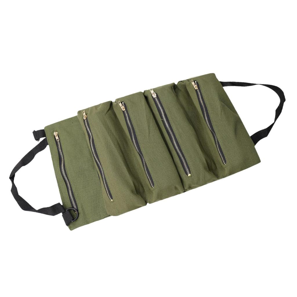 Roll up Tool Bag Wrench Organizer Collapsible Storage Case Heavy Duty Canvas Multipurpose