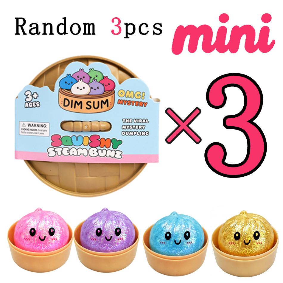 Schlussverkauf!  Box Mini Dumpling Stressball mit Dampfgarer Bunter Squishy Brötchen Sensorisches Spielzeug zur Angstlinderung Kneten