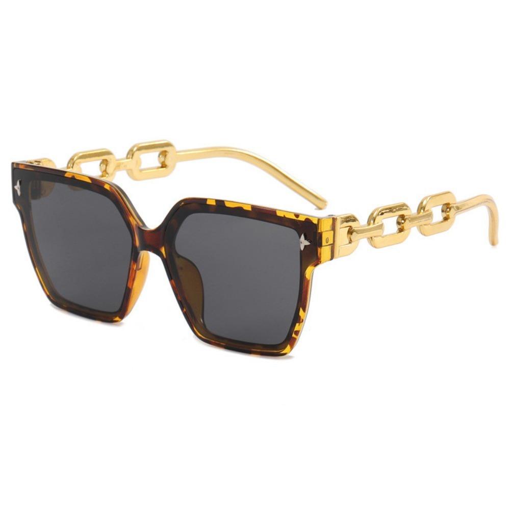 Square Sunglasses New New Arrival Chain Tide Big Frame Women's Sunglasses Ins Internet-Famous Sunglasses Personalized Glasses