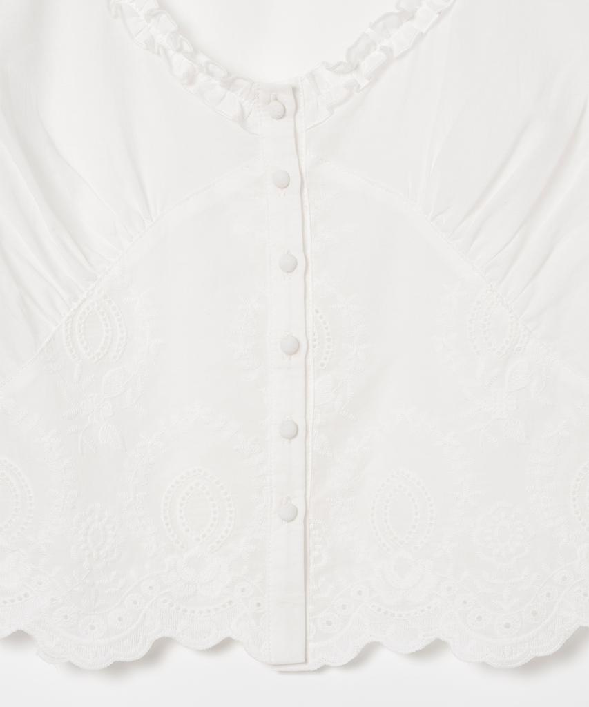 MILLO WOMEN Scallop Lace Blouse [White]