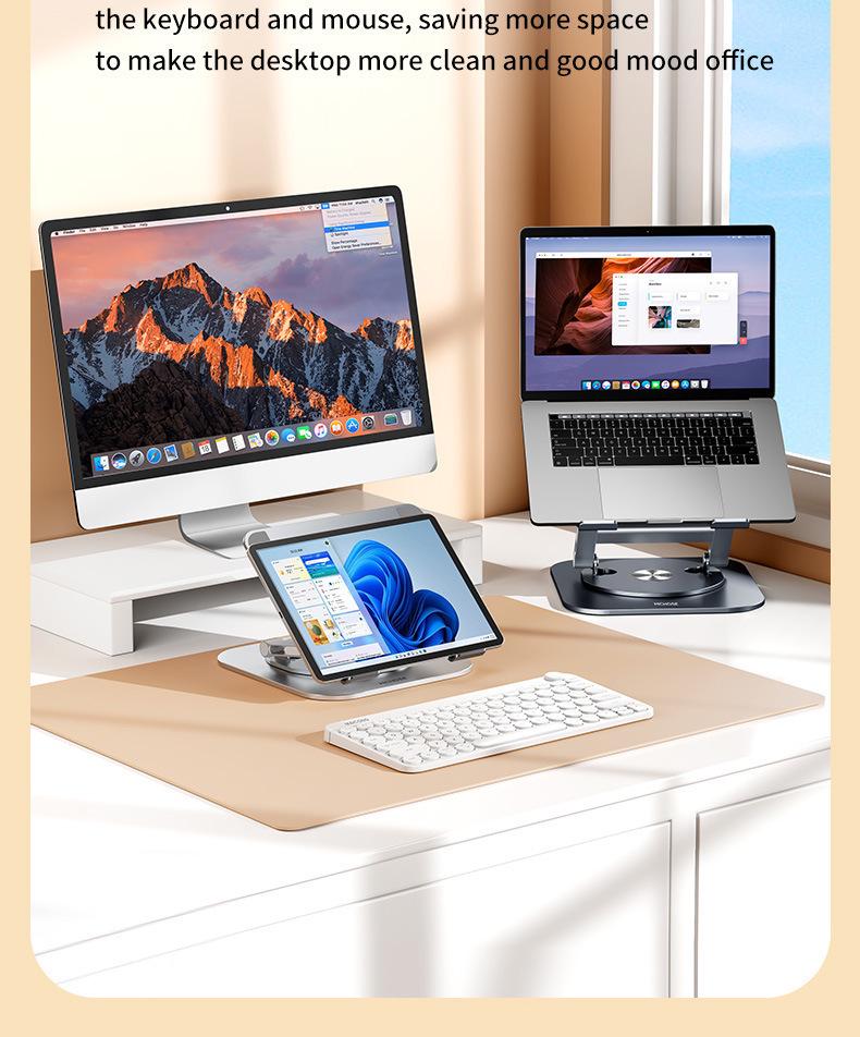 Third Gen Aluminum Alloy Folding, Height-Adjustable, Rotating Laptop Stand