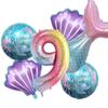 Mermaid Balloon 32 inch Digital Aluminum Foil Balloon Children's Birthday Party Decoration Baby Shower Decoration