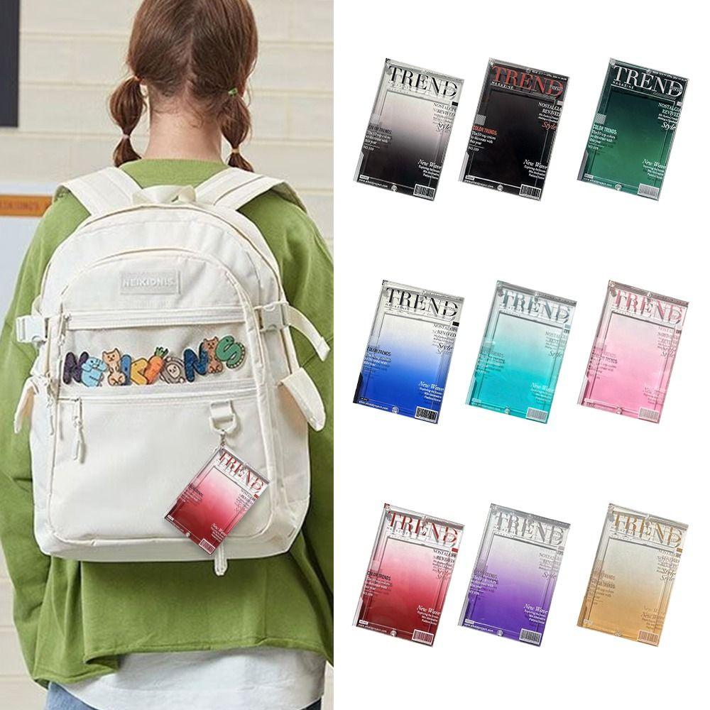 Trendy Magazine Style 3-inch Photo Frame with Bead Chain Photo Card Holder Card Display  Keychain