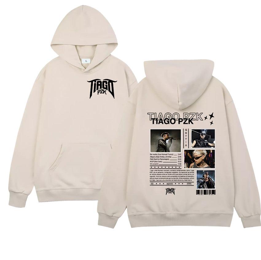 Rapper TIAGO PZK 2025 nové album Mikina Pánská Vintage Oversized Pulovr Mikina Unisex Hip Hop gotická Pulovr Mikina Streetwear