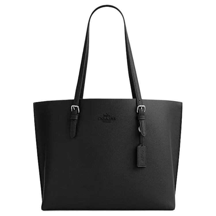 Coach Mollie Logo Zip Tote Bag Women tote bags Black CV968-SVBK Basic Set (Bag+Dust Bag)