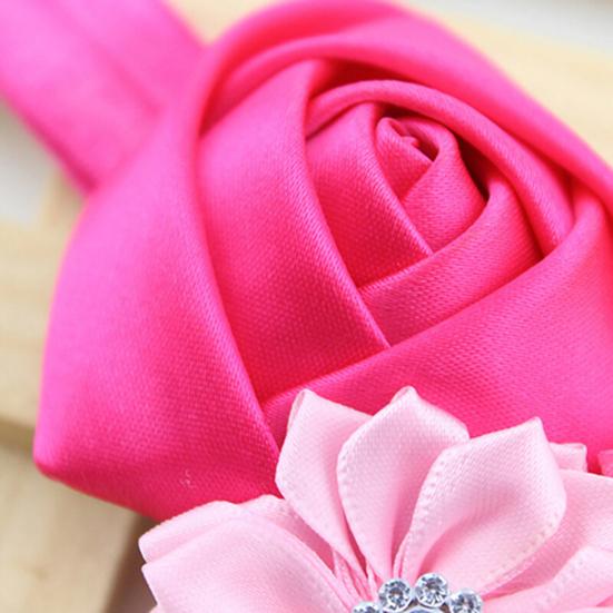 Cute Flower Pendant Rhinestone Rose Pendant Hairband for Birthday Party