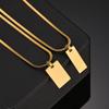 Atoztide Personalized Engrave Picture Name Necklace Stainless Steel for Women Strip Heart Blade Chain Pendant Jewelry Gift