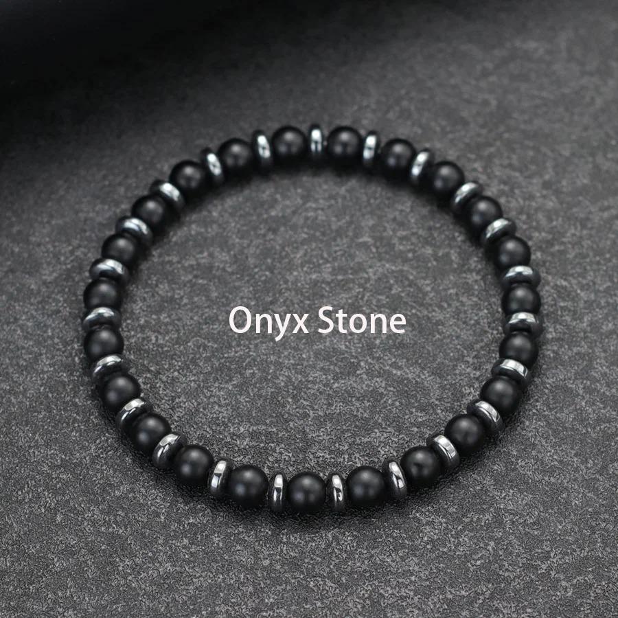 New Handmade Man Stone Bracelet With Birthstone 6mm Tiger Eyes Lava Hematite Healing Braslet Boyfriend Wrist Accessories Joias