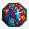 Stained Glass Dragon Wall Art Decor - Fantasy Animal Mural Painting for Home Office Living Room Bedroom Decoration Umbrella