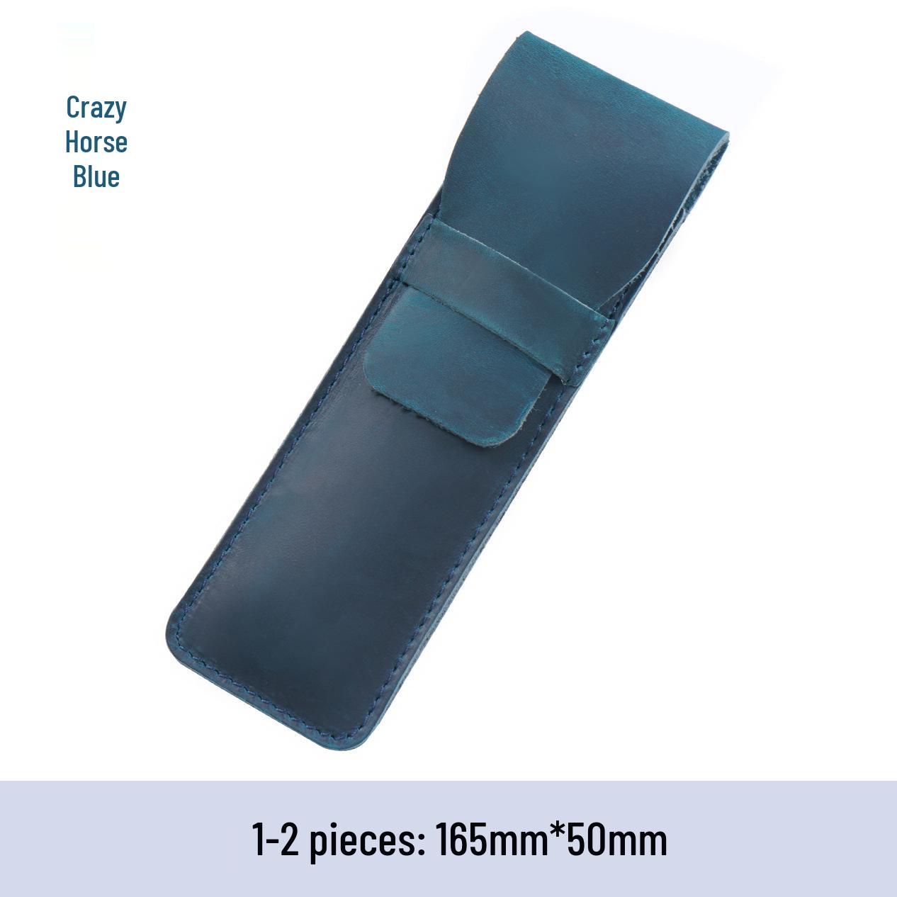 

Handmade Genuine Leather Pen Sleeve - Personalized Retro Cowhide Protective Case Genuine Leather Pen Sleeve