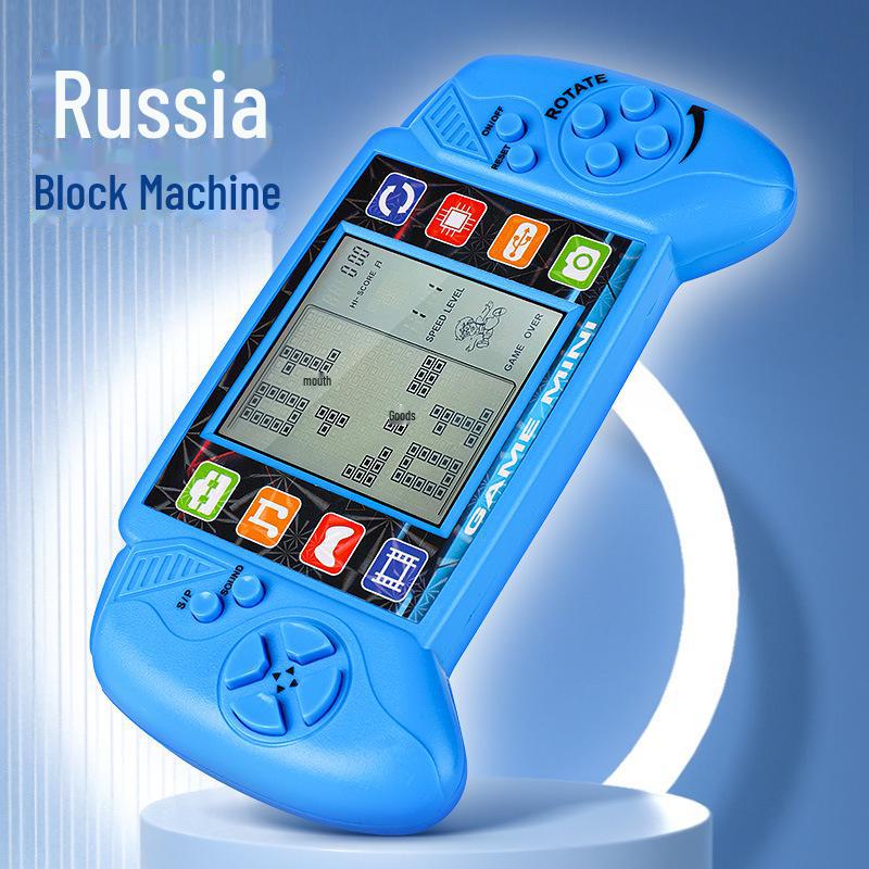 Consolă de jocuri portabilă Tetris nostalgică clasică cu ecran mare - jucărie educațională creativă pentru copii