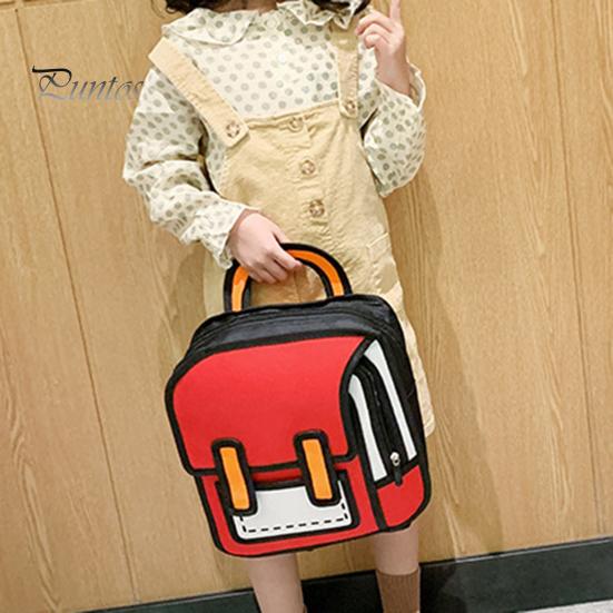 Teenager Backpack Student Cute Cartoon Large Capacity Waterproof Adjustable Strap Smooth Zipper Book School Bag Storage Unisex 2D Drawing Girls