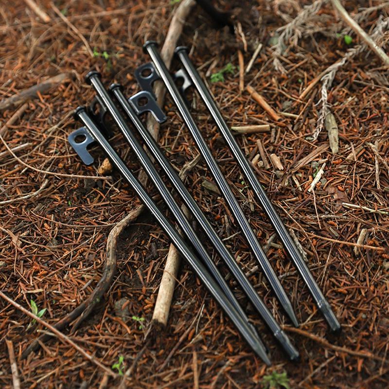 5pcs 20-40CM Metallic Tent Pegs Cast Iron Stakes for Outdoor Canopy Sunshade Accessories