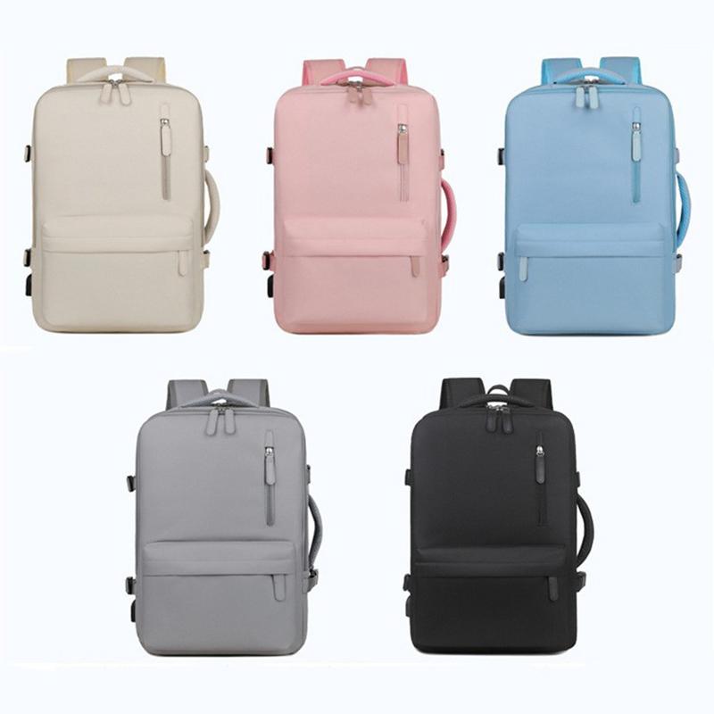 2025 New Waterproof Travel Backpack Large-Capacity Multi-Functional USB Computer Business Bag Macaron Backpack Lightweight Expandable Schoolbag