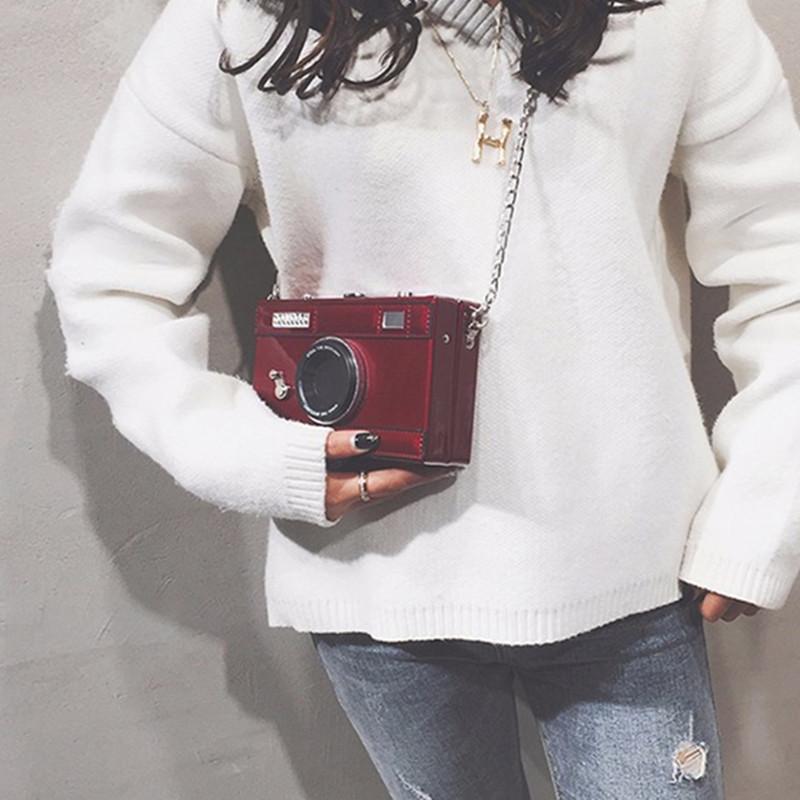 Box bag women 2025 new Korean version fashion retro personality creative versatile chain crossbody camera bag
