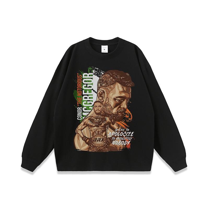Unisex Oversized Long Sleeve Tee With Vintage American Streetwear Print Cotton Crewneck Top