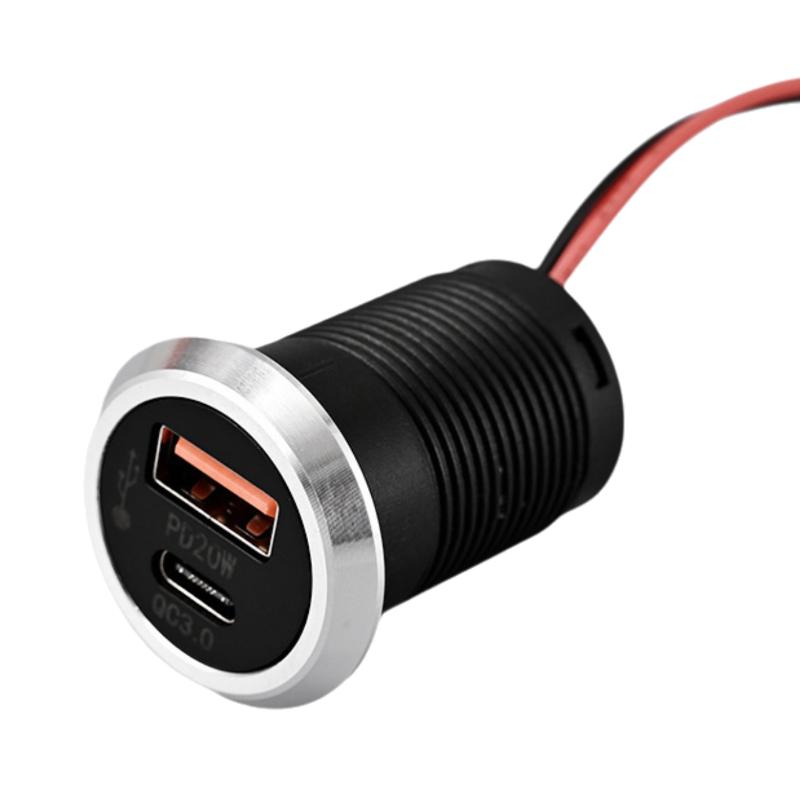 

1 шт. 9В/2А 5В/3А USB Type-C Міні Швидка Зарядка Автомобільний Зарядний Пристрій Настільний Прихований Інтегрований USB Зарядний Пристрій Автомобільний Живлення Вбудована Розетка чорний
