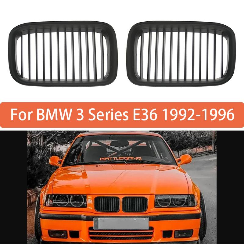 Pair Front Hood Grille Kidney Grille  For BMW 3 Series E36 318i 323i 325i 320i 328i 1992 1993 1994 1995 1996
