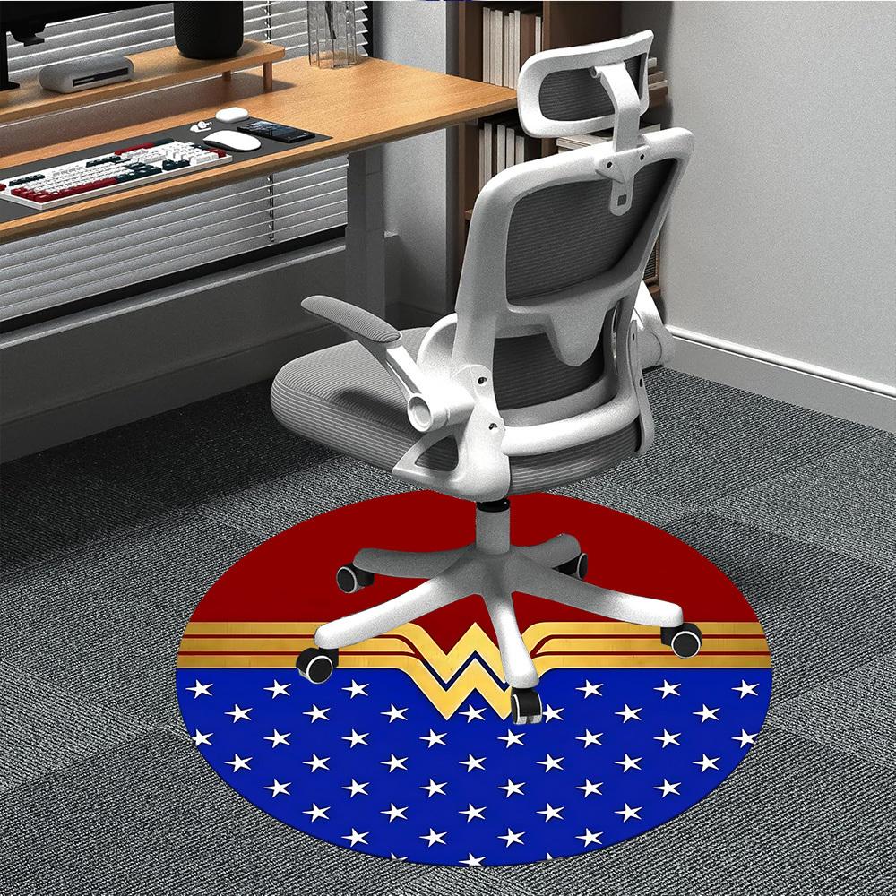 

1 шт. Круглый ковер Wonder Woman для офиса, под офисные стулья, в спальню, гостиную, домашний декор, Декор для комнаты, Доступен в различных размерах 80cm