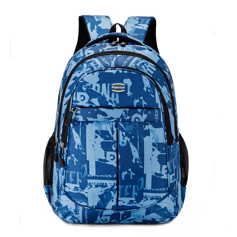 Student schoolbag boys junior high school students large capacity light high school students backpack 2 new camouflage backpack