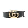 GG Marmont Doppel-G-Logo Styling-Schnalle hellgoldfarbene Accessoires Ledergürtel Herren schwarz Breite 3cm 4145160YA0G