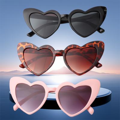 Modne okulary przeciwsłoneczne w kształcie serca dla kobiet Ochrona UV400 Outdoor Antyrefleksyjne Odcienie Serca Miłości Okulary Imprezowe Retro Gogle