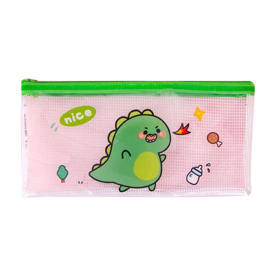 Clear Mesh Pencil Case with Zipper Large Capacity Transparent Stationery Bag for Students Exam Compliant Portable Multi-Purpose Makeup Travel