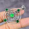 Green Onyx Gemstone Handmade 925 Sterling Silver Jewelry Pendant 2.17" M4b30