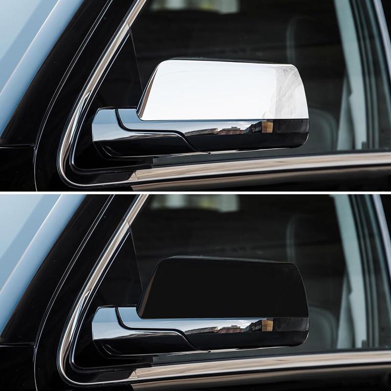 For GMC Yukon 2015- Chevrolet Tahoe Suburban Cadillac Escalade Car Sticker Rearview Side Mirror Cover Wing Cap Exterior Case