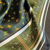 Thin Emerald Green Splicing Literary and Fresh 53cm Mulberry Silk Silk Scarf Square Scarf Bag Decoration Women