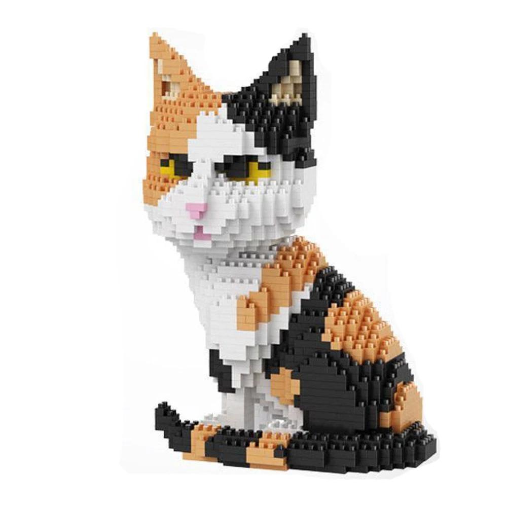 Variety of Pet Cat Models Building Blocks Toy:Captivating Cat Expressions, Fun Orange & Cow Patterns, Kid-Friendly, Unique Gift