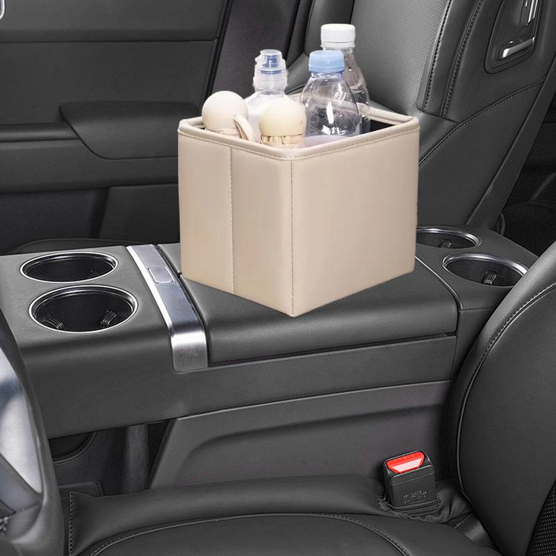 

Vehicle Trash Can Portable Car Trash Can Multifunctional Faux Leather Automotive Caddy Organizer Car Interior Accessories For CZECH REPUBLIC