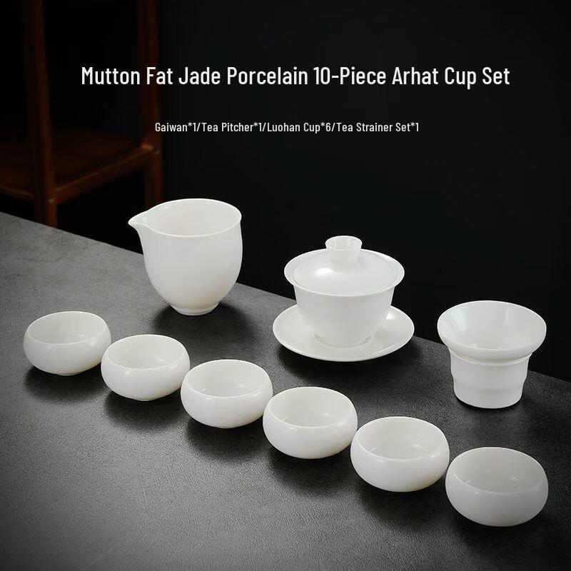 Qiu Qiao Mutton Fat Jade White Porcelain Kung Fu Tea Set
