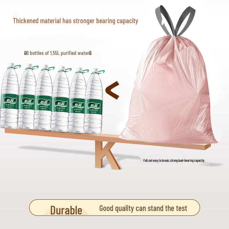 Large Pink Drawstring Garbage Bags for Kitchen and Dorm