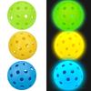 6 Stück leuchtende Pickleball 74 mm langlebiger Nachtlicht grüner Ball 40 Löcher Outdoor-Wettkampf Pickleball Bälle leuchten im Dunkeln