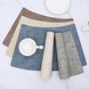 Durable Solid Color Table Mat Heat Insulation Fan-shaped Insulation Mat  Christmas