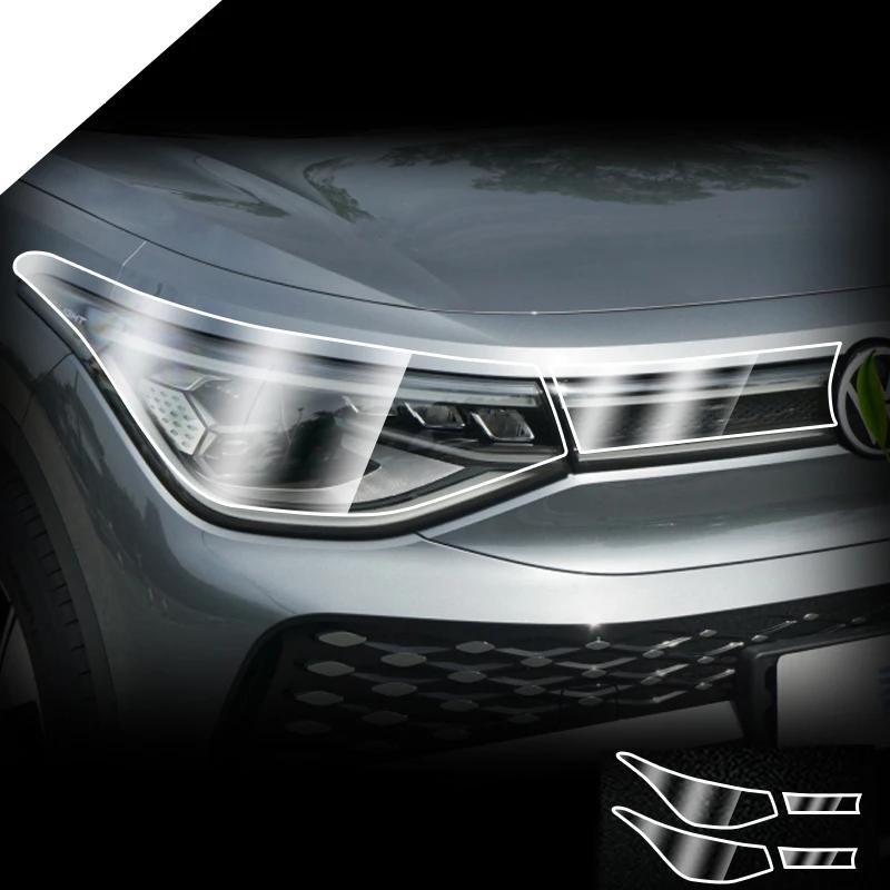 For Volkswagen VW ID.6 X ID6 Car Front Headlamp Film TPU Transparent Protective Film Exterior Accessories Lamp Strip Car Sticker ID.6 X Black