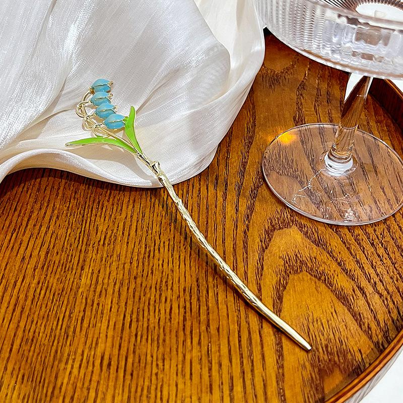 Mori Gentle Bell Orchid Hairpin Temperament New Chinese Hanfu Pearl Tassel Daily Coiffure Hairpin Hair Accessories