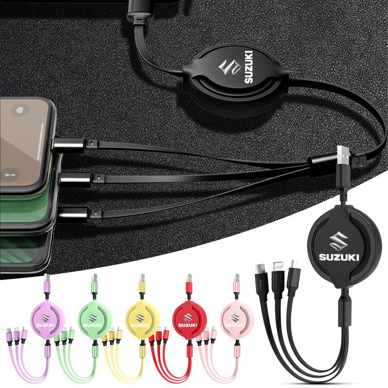 Car Accessories 3 In 1 Micro Cable Multi Charger for Suzuki GSR GSR750 GSR600 SV 650 Swift Jimny Grand Vitara Samurai Spacia Liana