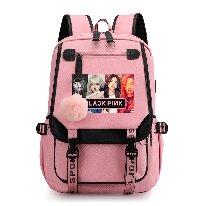 Blackpink S potiskem Batoh Pro základní a střední školy Ležérní Školní taška Pro studentky