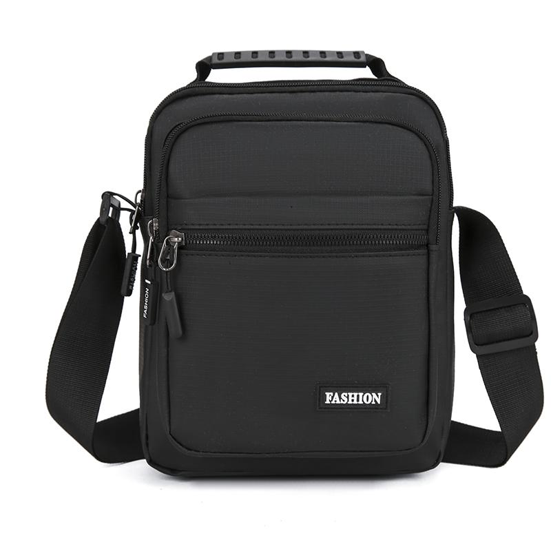 Деловая мужская сумка-мессенджер - Просторная сумка-слинг через плечо с множеством карманов-органайзеров чёрный