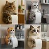 Cat Paper Holder Resin Cute Cat Design Wall Mount Tissue Dispenser For Bathroom Decor