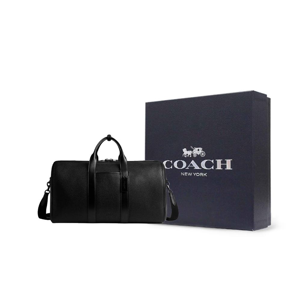 Coach Gotham 45 Zipper Closure Adjustable Shoulder Strap Pebble Leather Tote Shoulder Travel Bag Men Bags CV957-BLKA
