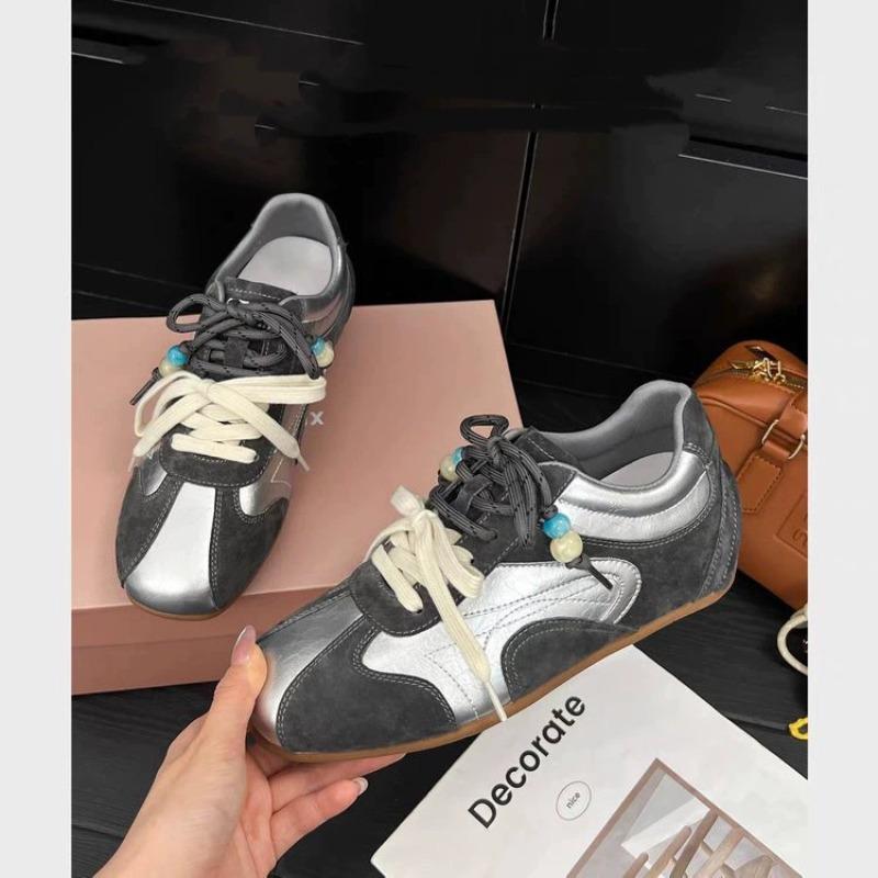 

Cowhide version retro heightening wear-resistant women s new casual versatile sports 40 темно-серого