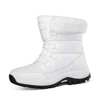 Mode Neue Damen Schneestiefel in Übergröße High Top mit Plus-Samt Damenstiefel Outdoor-Sport Freizeit Bequem Wintermode Damenstiefel