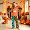 Family Matching Halloween Print Pajama Set Short Sleeve Top and Pants for Couples and Kids