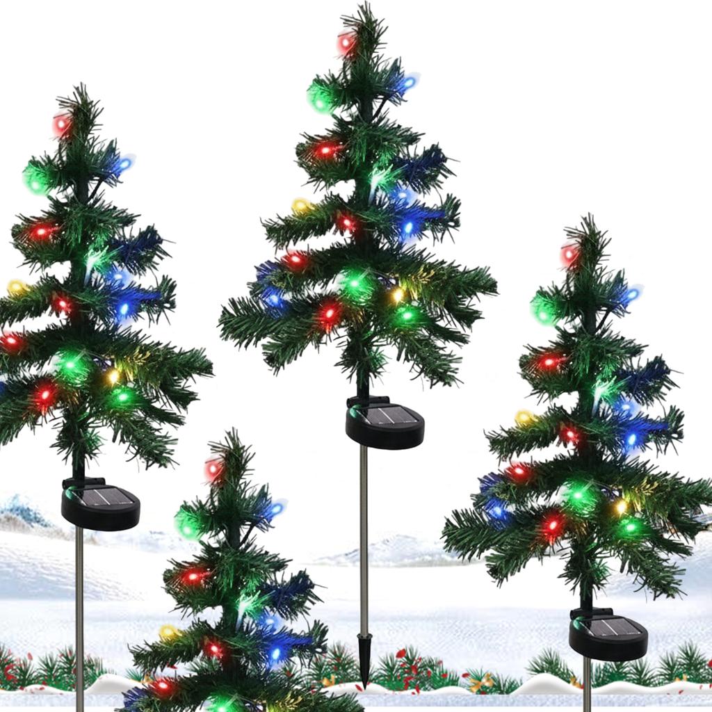 Solar Christmas Trees Lights IP44 Waterproof Lighting Modes Outdoor Christmas Tree for Yard Families Outdoor Decor