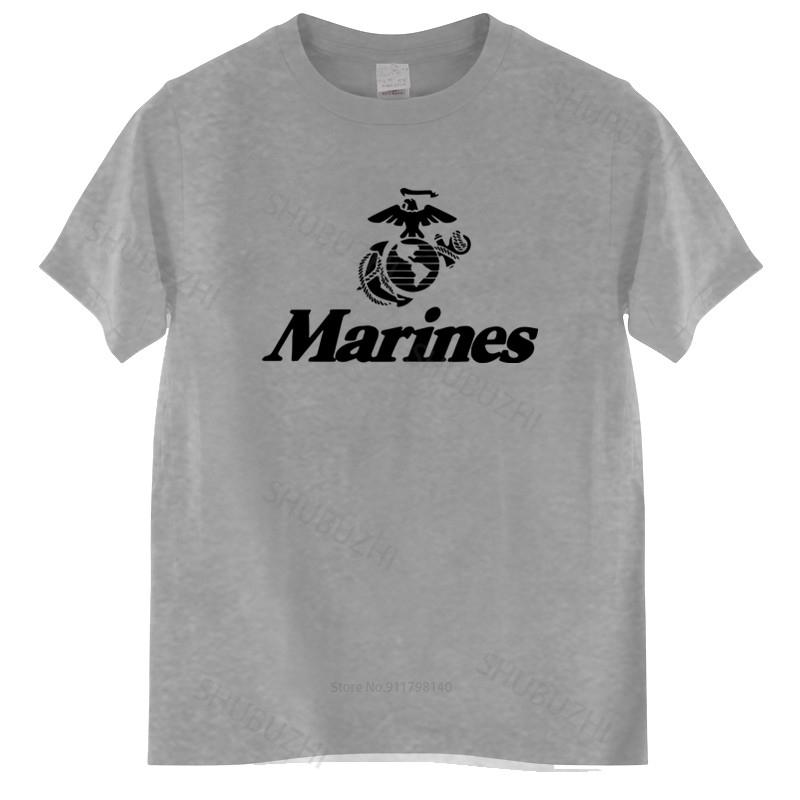 Cotton Tshirt Men Crew Neck Tops Marine Corps U.S. United States Marines USMC Military Men's Tee Shirt Cotton Brand T-shirt